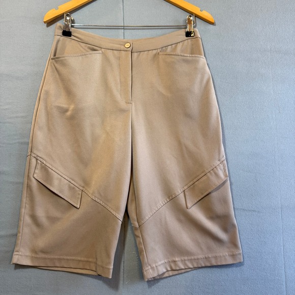 Lbh Pants - LBH Khaki Micro-Polyester Wicking Cargo Knee Length Shorts Womens Size 6 Utility